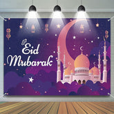 Aperturee - Fantasy Palace Purple Pattern Eid Mubarak Backdrop
